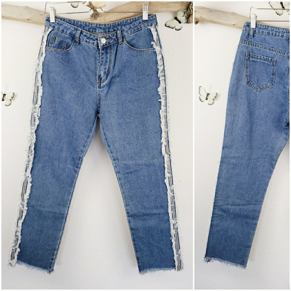 Guaranteed denim distressed skinny jeans sz large